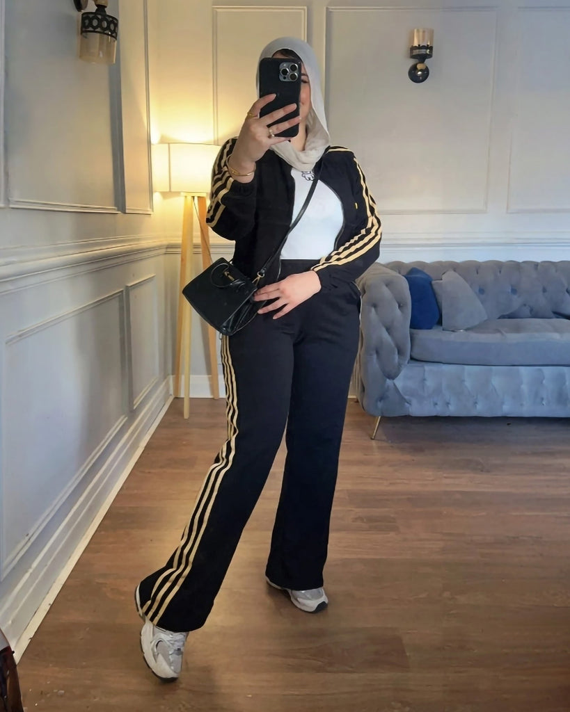 Golden Stripes Tracksuit - Eva Fashion - Online Clothing Strore for Women