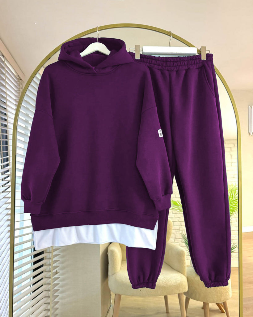 Layered Hoodie Set | Purple - Eva Fashion - Online Clothing Strore for Women