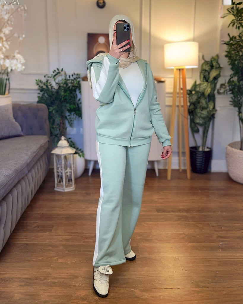 Bold Stripe Tracksuit | Mint - Eva Fashion - Online Clothing Store for Women