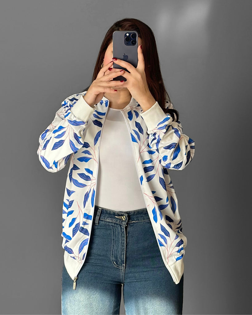 Floral Print Bomber Jacket