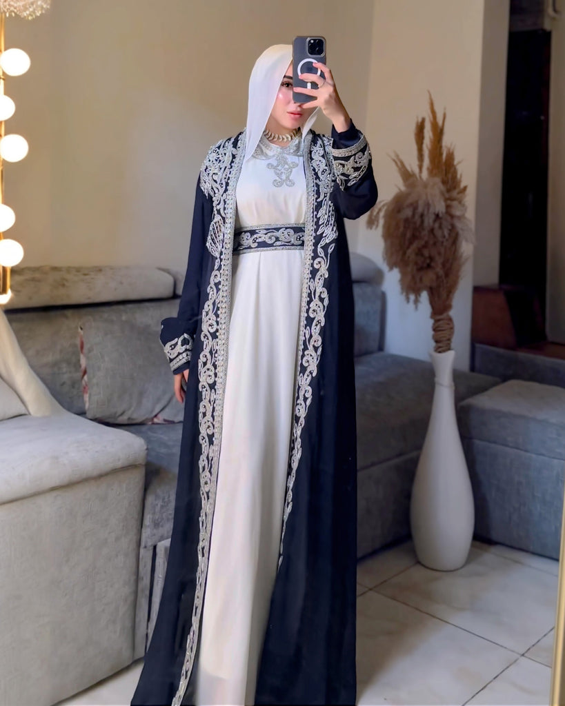 Midnight Elegance Embroidered Kaftan | Black - Eva Fashion - Online Clothing Strore for Women