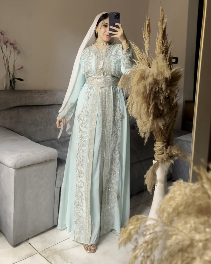 Timeless Elegance Kaftan | Aqua - Eva Fashion - Online Clothing Store for Women