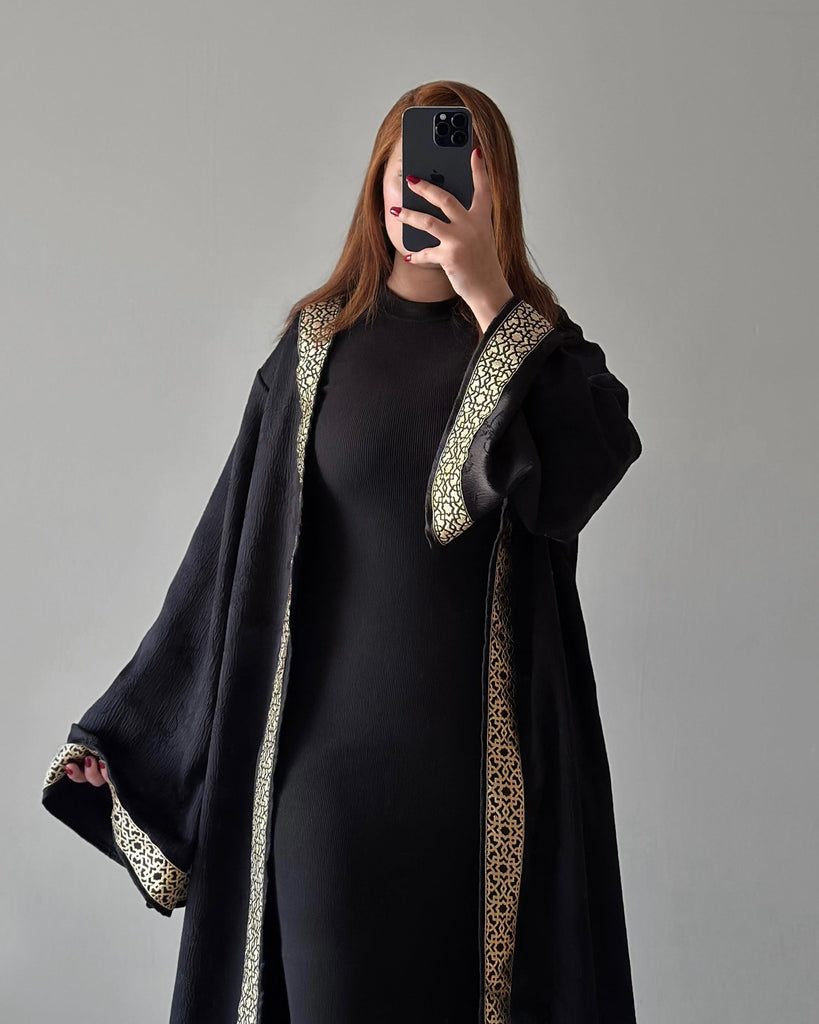 Embroidered Elegance Kaftan | Black - Eva Fashion - Online Clothing Store for Women