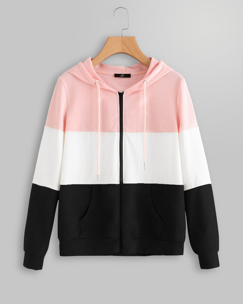 Colorblock Zip Up Hoodie