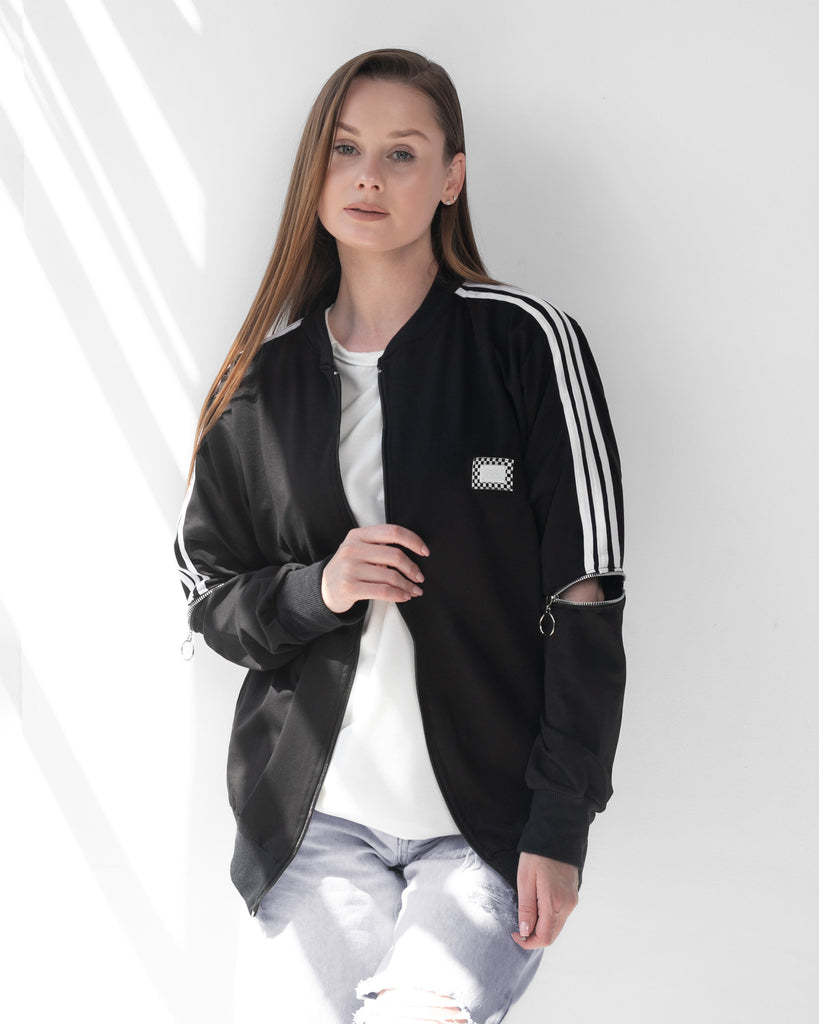 3-Stripes Zip Sleeve Bomber Jacket