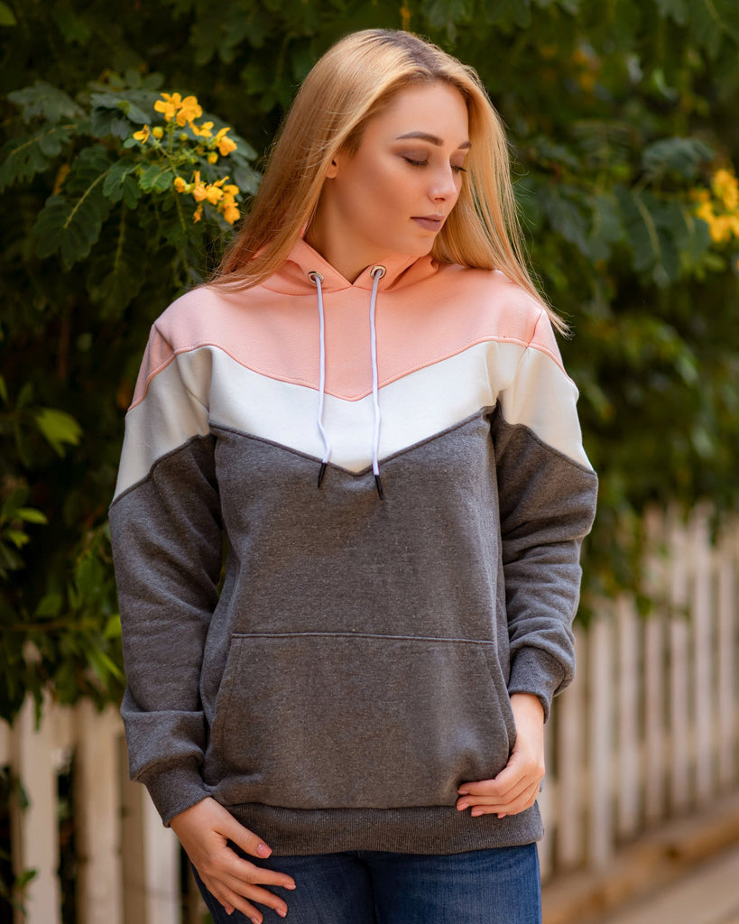 Colorblock Chevron Hoodie