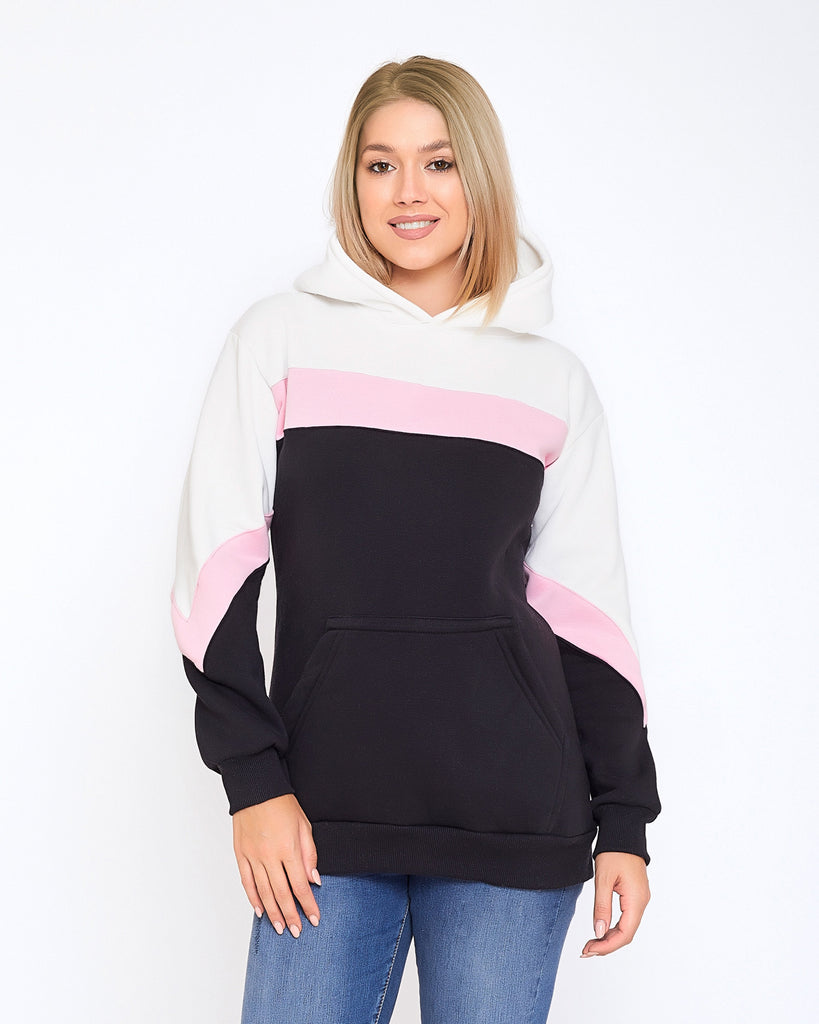 Colorblock Chevron Sleeve Hoodie